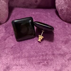 Sophisticated Black Square Earrings